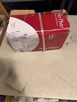 View of Kamato 808-MD0C shower set box showing front and side panel with significant damage and Price Pfister branding.