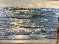 Close-up of wave detail showing texture and print quality