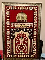 Front view of the handwoven Thai carpet with detailed central motifs and floral border