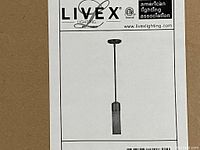Printed Livex Lighting instruction sheet with pendant illustration