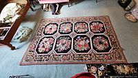 Entire rug laid out flat, showing overall design and colors.