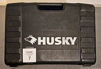 Closed black plastic Husky branded case for socket set.