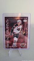 Front of Brent Burns rookie hockey card showing player in Minnesota Wild uniform, labeled Prime Prospects.
