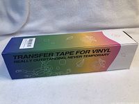 Box packaging of the transfer tape for vinyl with colorful design and text describing the product