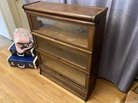 Assembled front view of three-tier barrister bookcase
