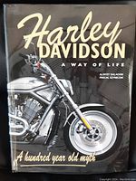 Front cover of the hardcover book showing a Harley-Davidson motorcycle and title text.