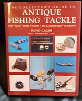 Front cover of the book with title, author Silvio Calabi, and images of antique fishing tackle items.