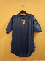 Front of blue Italia soccer jersey with crest and Puma logos.