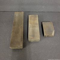 Overview of all three sharpening stones showing different sizes and shapes.