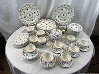 Overview of entire dinnerware collection arranged on table