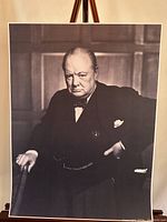 Full view of the Winston Churchill print showing the entire portrait and surrounding border.