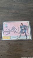Front side of 1968-69 Tim Horton OPC hockey card #123 showing player image and team info.