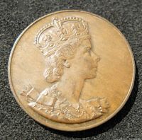 Obverse side of the medal featuring the crowned portrait of Queen Elizabeth II in relief.