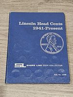 Blue Shore Line Coin Collector coin album cover titled 'Lincoln Head Cents 1941-Present' with image of penny