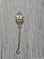 Full view of the sterling silver hook showing the entire length and curved bottom hook.