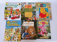 Photo showing all 6 children's books included in the lot arranged side by side.