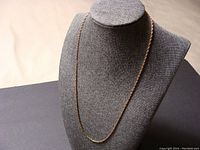 Full view of rope chain necklace displayed on bust