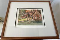 Full frontal photo of the framed watercolor painting showing the entire artwork and frame.