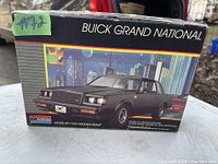 Box of the Monogram Buick Grand National 1:24 scale model kit showing the front artwork and branding, indicating it is a new in box vintage collectible.