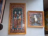 Front view showing both framed ceramic tiles side by side