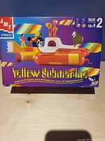Front of the Yellow Submarine model kit box displaying colorful artwork and branding information