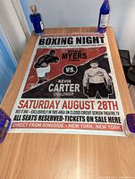 Boxing Night poster with Gerald Myers vs Kevin Carter promotional print, 24x36 inches