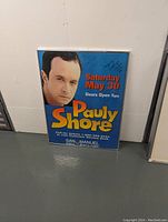 Full view of framed Pauly Shore promotional poster with event details and autograph.