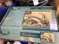 Photo of original box of Water Ridge kitchen faucet model FP44100NP in nickel finish