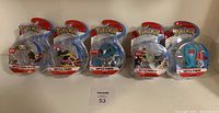 Front view of five Pokémon Battle Figure Packs in original packaging, showing characters Cyndaquil, Wobbuffet, Totodile, Typhlosion, and Espeon.