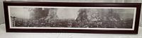 Full view of the framed panorama print showing the cityscape with smoke from the fire.