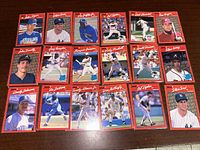 Front of 18 Donruss baseball cards arranged in three rows showing various players.