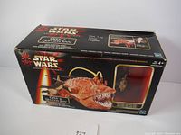 Boxed vintage Star Wars Episode I Opee and Qui-Gon Jinn toy showing front and side with branding and packaging intact.