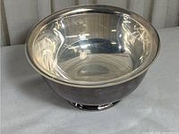 Front angled view of Silver Plated Dish showing reflective silver surface and pedestal base.