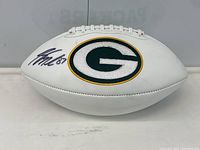 White football with Green Bay Packers logo and Jordy Nelson signature with number 87.