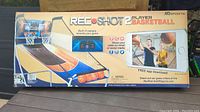 Front box image showing the complete MD Sports Rec Shot 2 Player Basketball arcade game with ramp, two hoops, and game features.