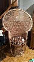 Full view of wicker chair front facing