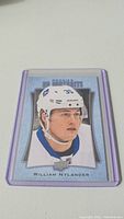 Photo of the William Nylander rookie hockey card showing the front design with player image and text.