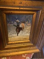 Framed painting front view showing overall condition