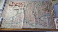 Full view of vintage Ontario map spread out showing detailed geographic and promotional elements