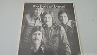 Front cover of the vinyl album 'The Best of Bread' showing four band members in black and white.