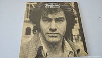 Front cover of Neil Diamond Double Gold vinyl LP album with close-up black and white image of Neil Diamond.