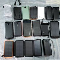 Overview of all 18 power banks showing arrangement and variety