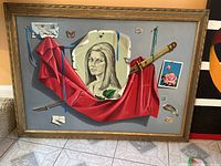 Full view of framed painting showing composition and ornate gold frame