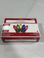 Box of C9 Light Set showing packaging with 25 lights, 21 ft length, multi-color bulbs.