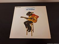 Front cover of the soundtrack LP showing partial artwork of Jimi Hendrix playing a guitar while sitting on a stool, with text indication the album is two records.