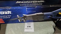 Box front showing Mastercraft logo and image of the reciprocating saw