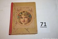 Front cover of antiquarian book featuring illustration of a young girl and title 'The Easy Book'.