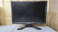 Front view of Acer 19 inch black computer monitor showing screen and stand.