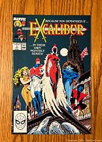 Front cover photo of Excalibur #1 comic book showing main characters and title.