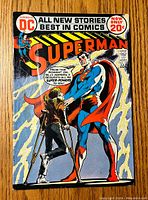 Front cover of Superman comic book issue #254 depicting Superman and a boy with a crutch.